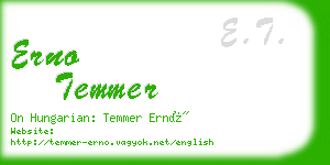 erno temmer business card